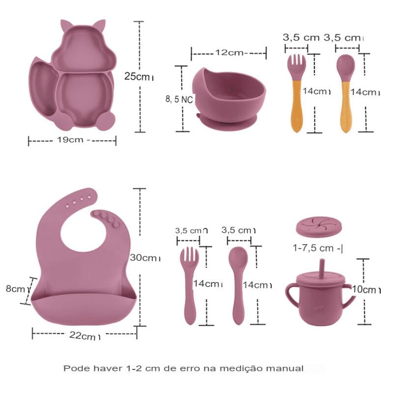 Kit 8 peças - Refeição de bebê