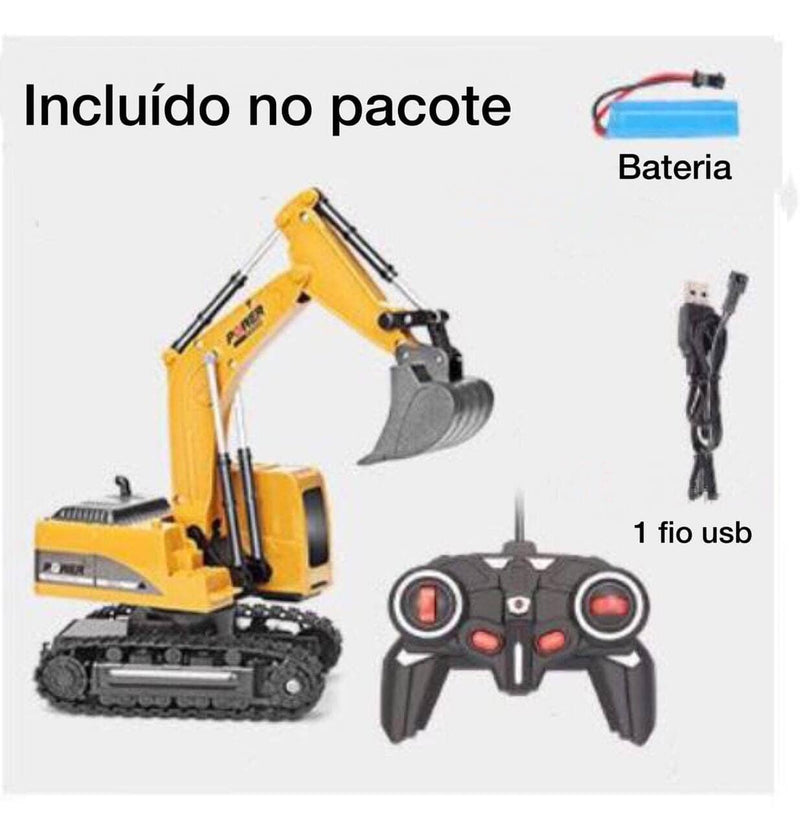 Escavadeira de controle remoto - Bateria USB