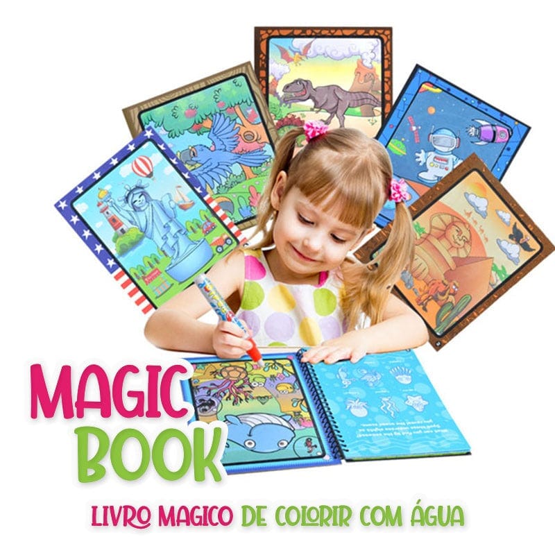 Livro mágico de colorir com água + Brinde especial